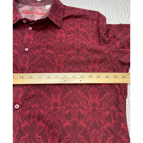 Robert Graham Button Down Shirt Long Sleeve Red Floral Print Burgundy Mens XL - Picture 5 of 9